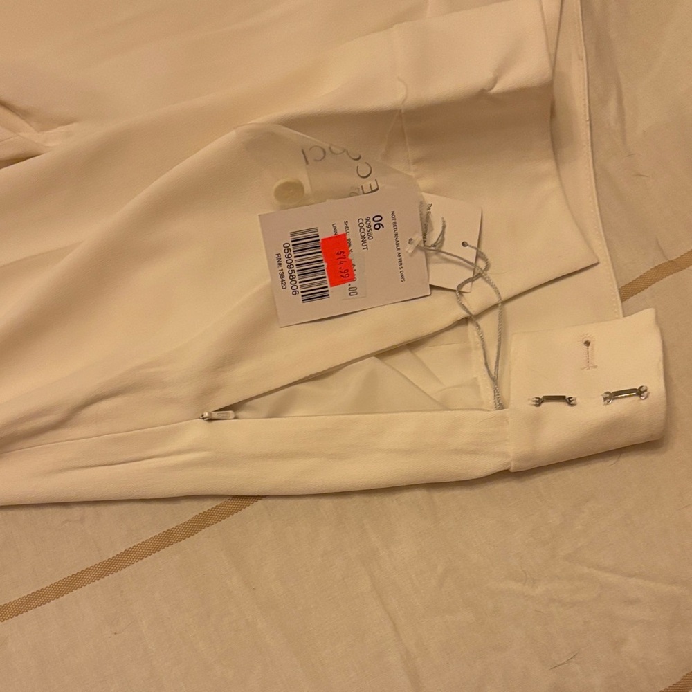 Elegant Cream Wide Leg Women's Pants - Picture 3 of 4